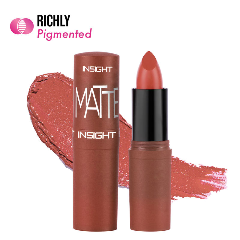 Insight Cosmetics Matte Lipstick, 1 Stroke Application, Long Lasting - A2 Nude Coffee