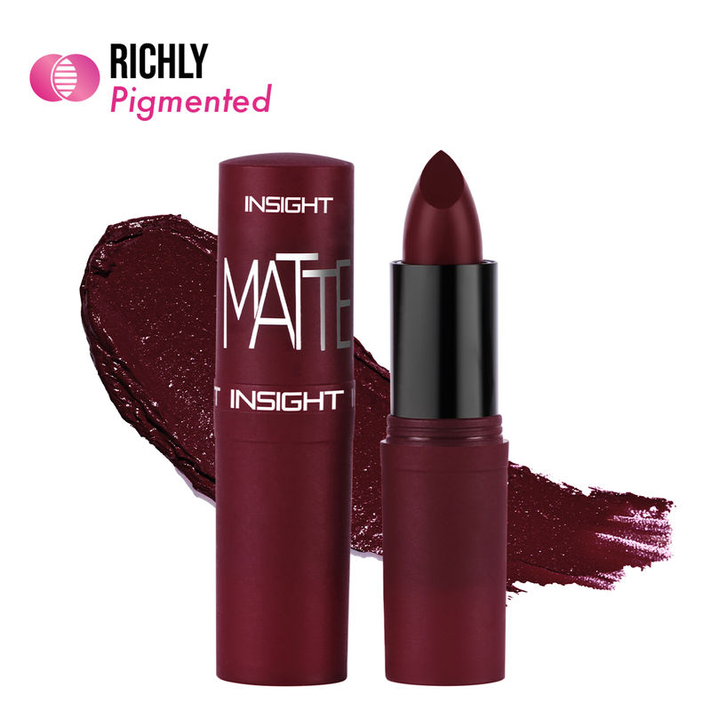 Insight Cosmetics Matte Lipstick, 1 Stroke Application, Long Lasting - A23 Majestic Maroon
