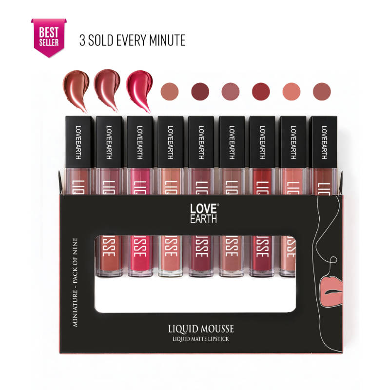 Love Earth Liquid Mousse Liquid Matte Lipstick 1.0 - Pack Of 9