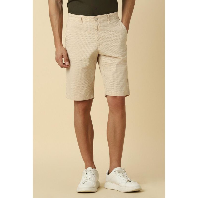 Allen Solly Men Beige Dots Slim Fit Shorts (30)