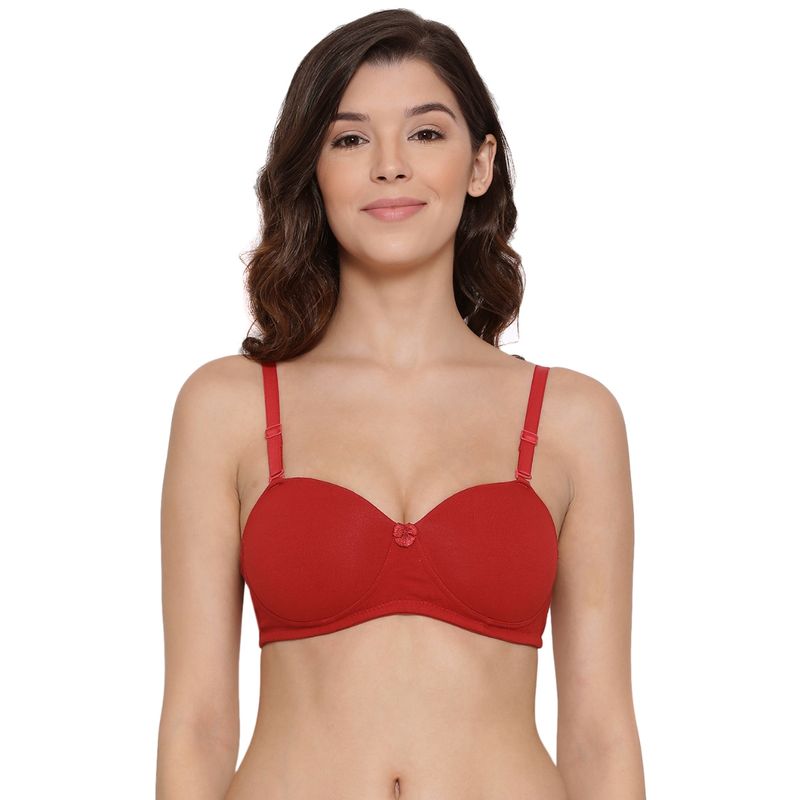 Lux Lyra 522 Poppy Red Cotton Maria Padded Bras (32B)