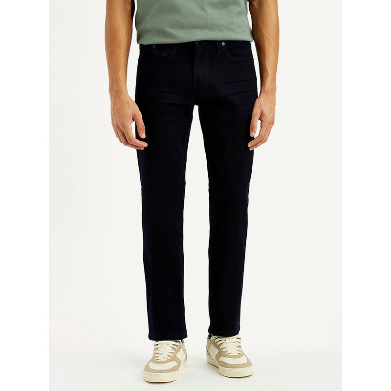 Levi's Men's Dark-Blue Straight Fit Mid Rise Jeans (30)