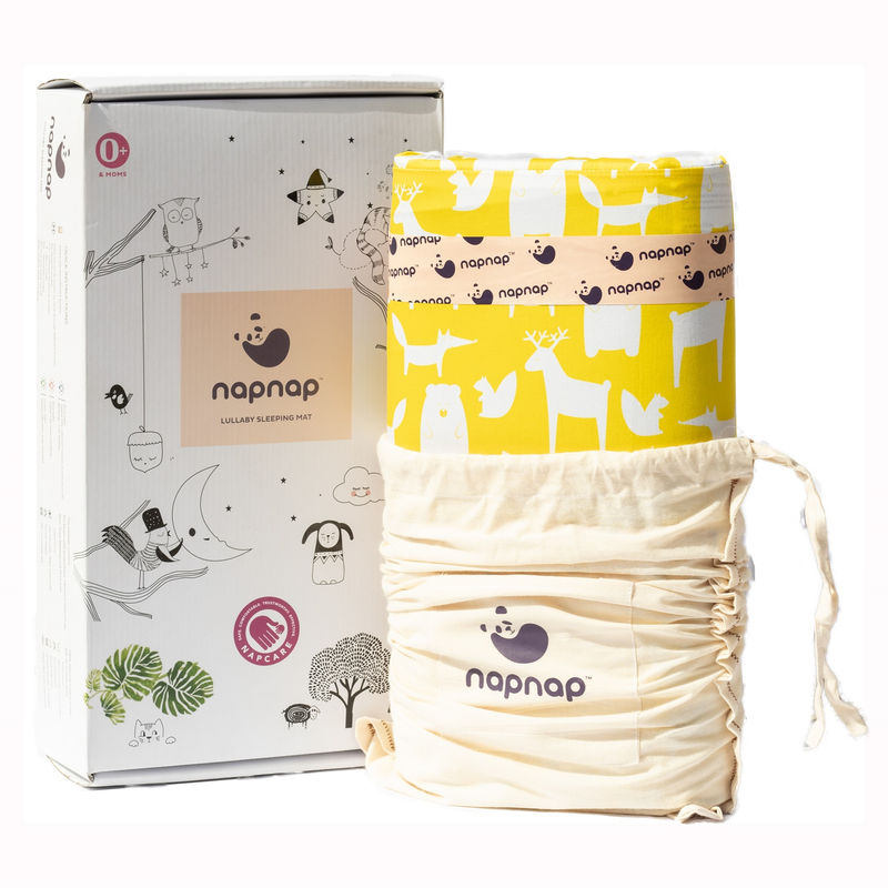 NapNap Portable Lullaby Sleeping Mat - 100% Organic Cotton & Dye - Ello Yellow