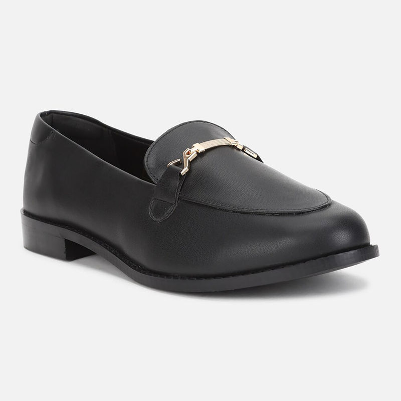 Van Heusen Women Black Slip Ons Loafers (UK 6)