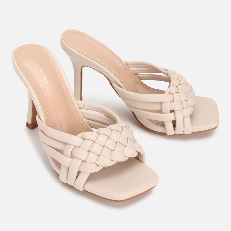 Van Heusen Women Cream Heels (UK 4)