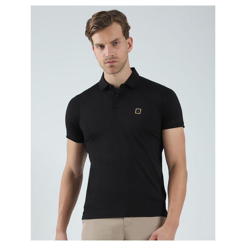 Monte Carlo Men Solid Collar Neck Polo T-Shirt (L)