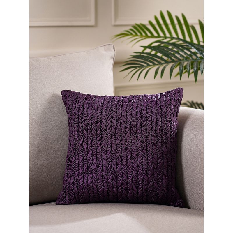 Buy Pure Home + Living Alaya Purple Cushion Cover Online