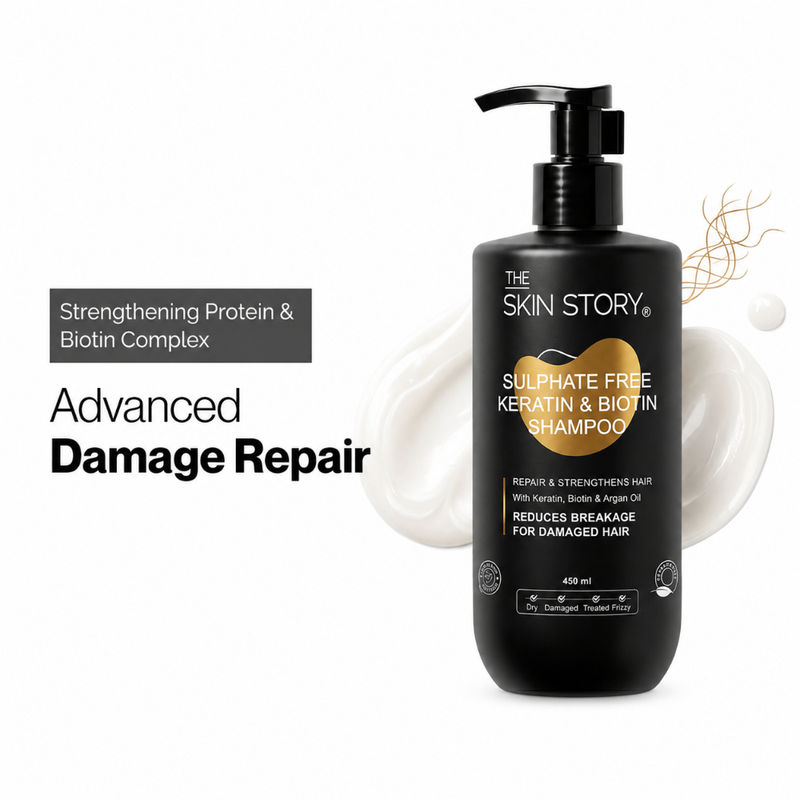 The Skin Story Sulphate Free Keratin Smooth Shampoo For Coloured & Treated Hair, Controls Frizz