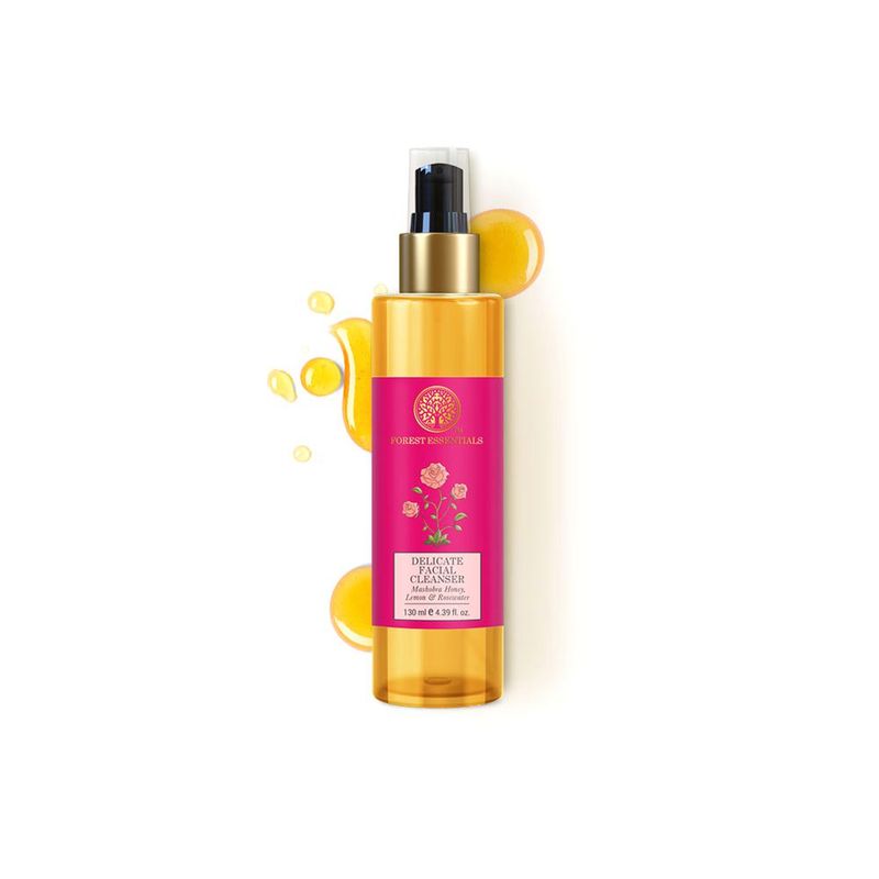 Forest Essentials Delicate Facial Cleanser - Honey, Lemon & Rosewater, Ayurvedic Face Wash, Dry Skin