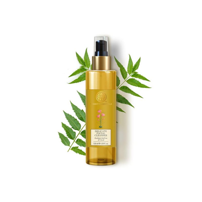 Forest Essentials Delicate Facial Cleanser with Saffron & Neem - Ayurvedic Face Wash For Oily Skin
