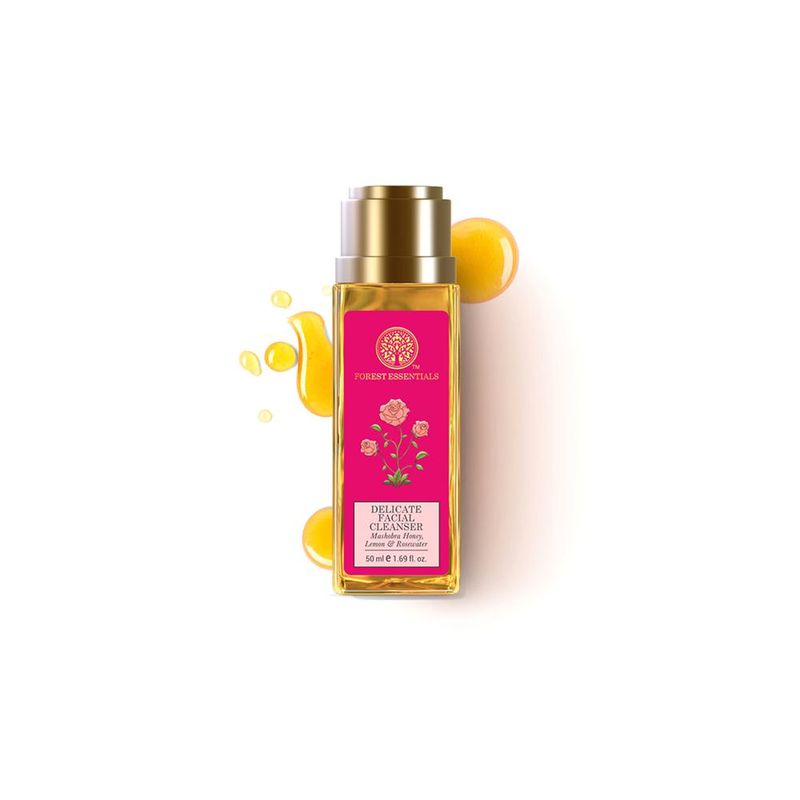 Forest Essentials Delicate Facial Cleanser - Honey, Lemon & Rosewater, Ayurvedic Face Wash, Dry Skin