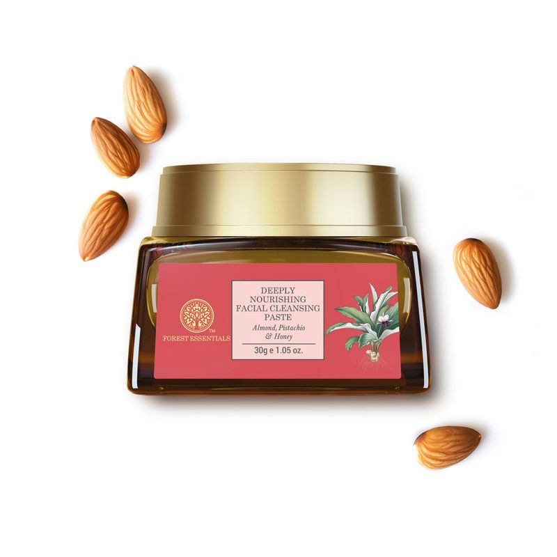 Forest Essentials Facial Cleansing Paste For Dry Skin - Almond Pistachio & Honey Face Scrub