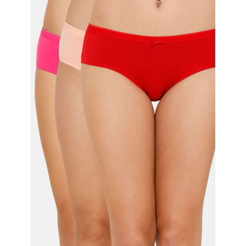 Zivame Low Rise Full Coverage Hipster Panty (Pack of 3) Assorted (XL