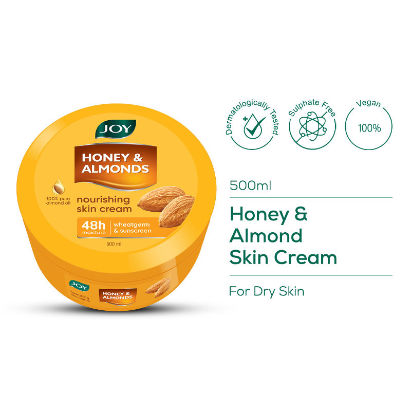 Joy Honey & Almonds Body & Skin Cream For Summers With Wheatgerm Oil For Deep Nourishment