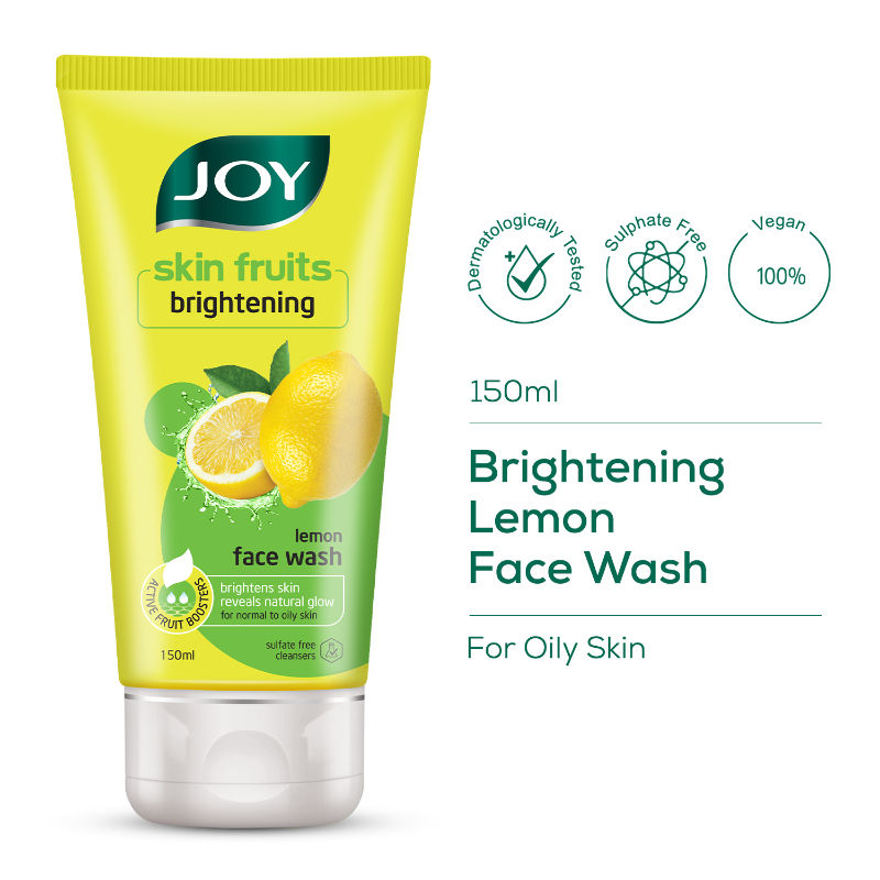 Joy Skin Fruits Lemon Brightening Face Wash, with Vitamin C for Oil Control