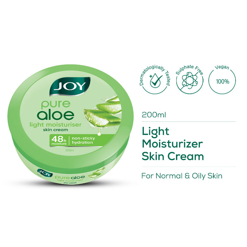 Joy Pure Aloe Vera Light Moisturizer Skin Cream for Face & Body For 48 Hrs Moisturization