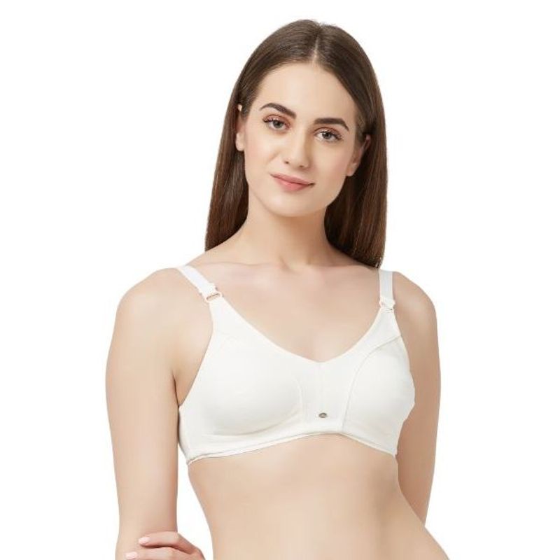 SOIE WomenS Full Coverage Non-Padded Non-Wired Bra - IVORY (34B)