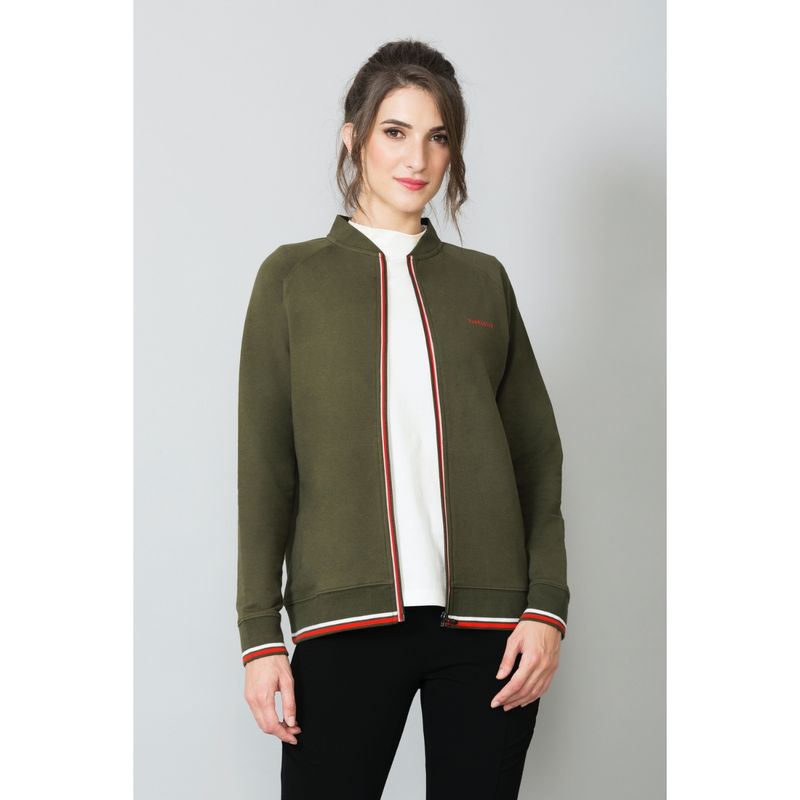 Van Heusen Women Athleisure Functional Pocket & Relaxed Fit Jacket - Olive Night (S)
