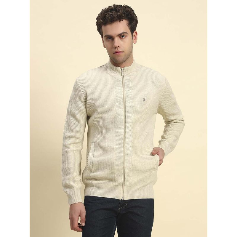 Cantabil Men Beige Regular Fit Sweater (M)