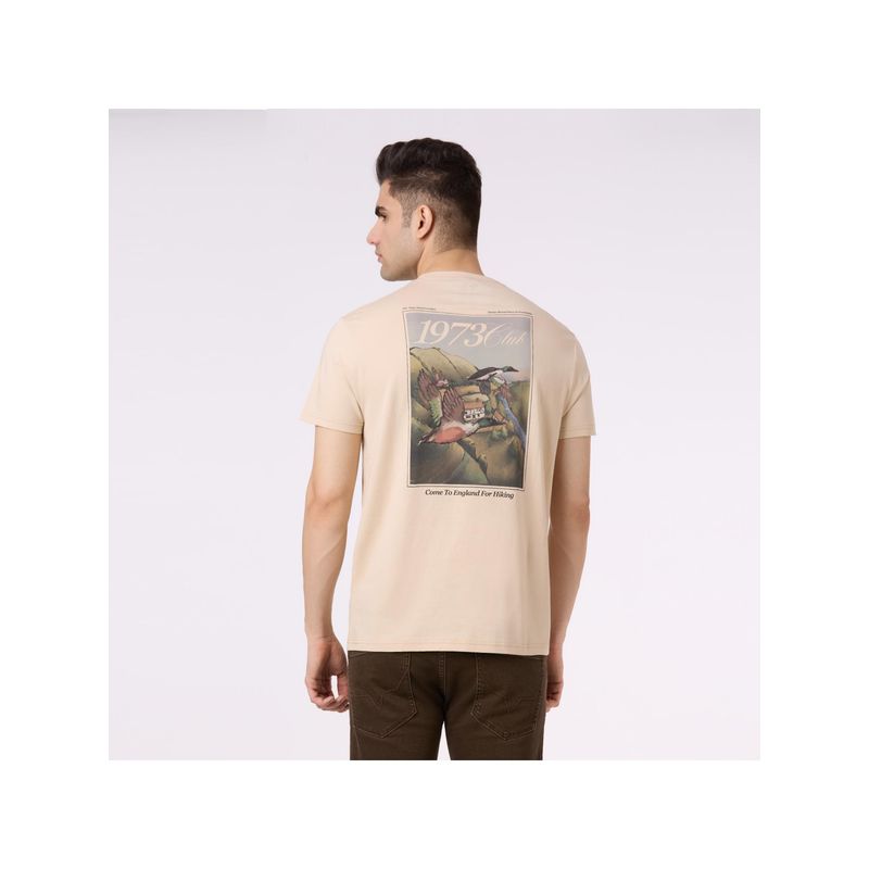 Pepe Jeans Men Ivory Back Print Short Sleeve T-Shirt (S)