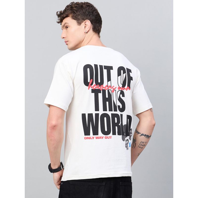 98 Degree North Off White Drop Shoulder T-Shirt (S)