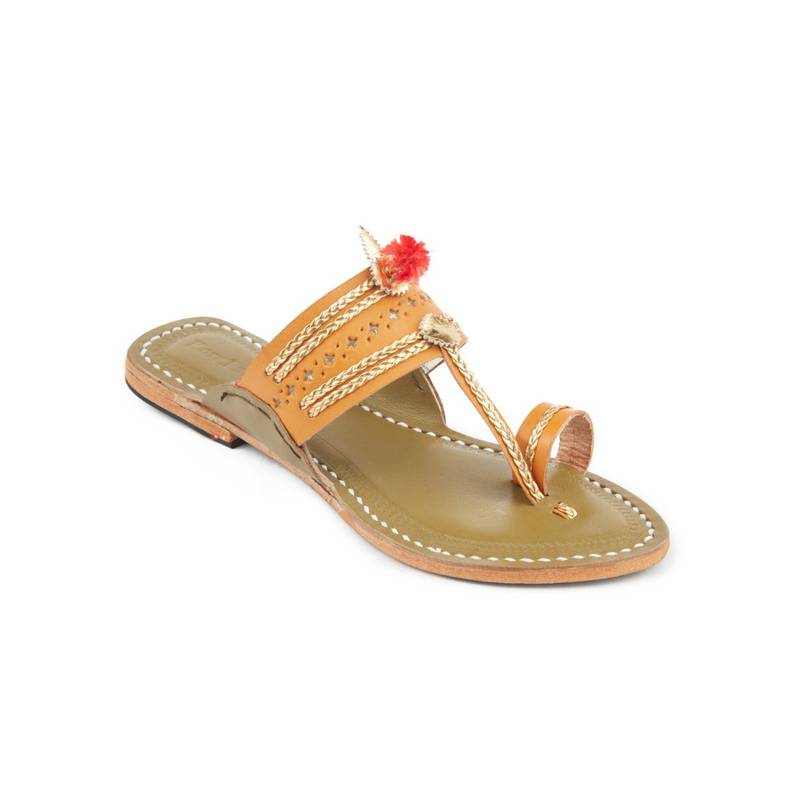 Korakari Limelight Kolhapuris Gold Braided (UK 5)