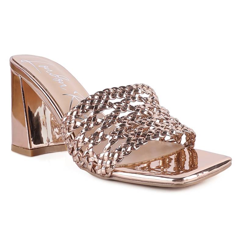 London Rag Woven Rose Gold Heels (EURO 41)