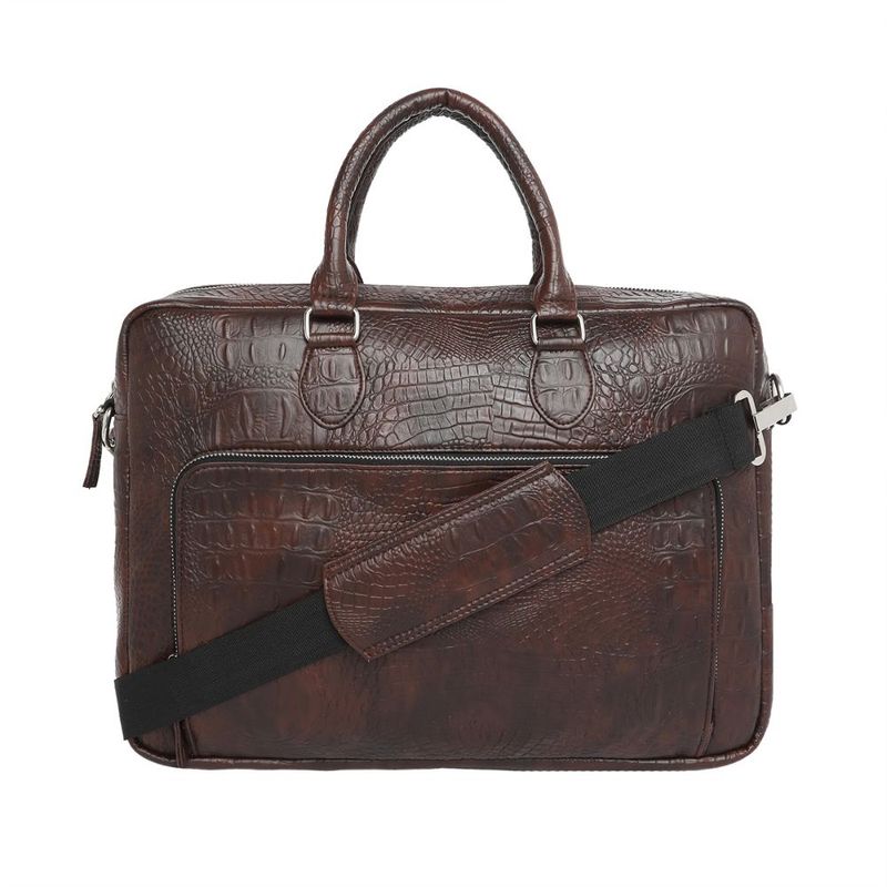 Buy FUR JADEN Brown Crocodile Texture Faux Leather Laptop