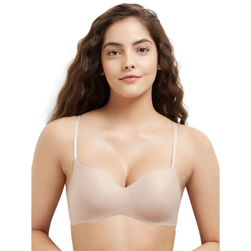 Wacoal Basic Mold Padded Non-Wired 3/4Th Cup Everyday T-Shirt Bra - Beige (32DD)