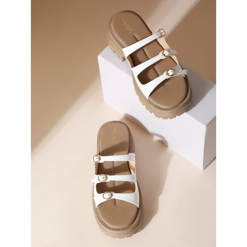 VALIOSAA White Color Casual Sandal Heels (EURO 36)