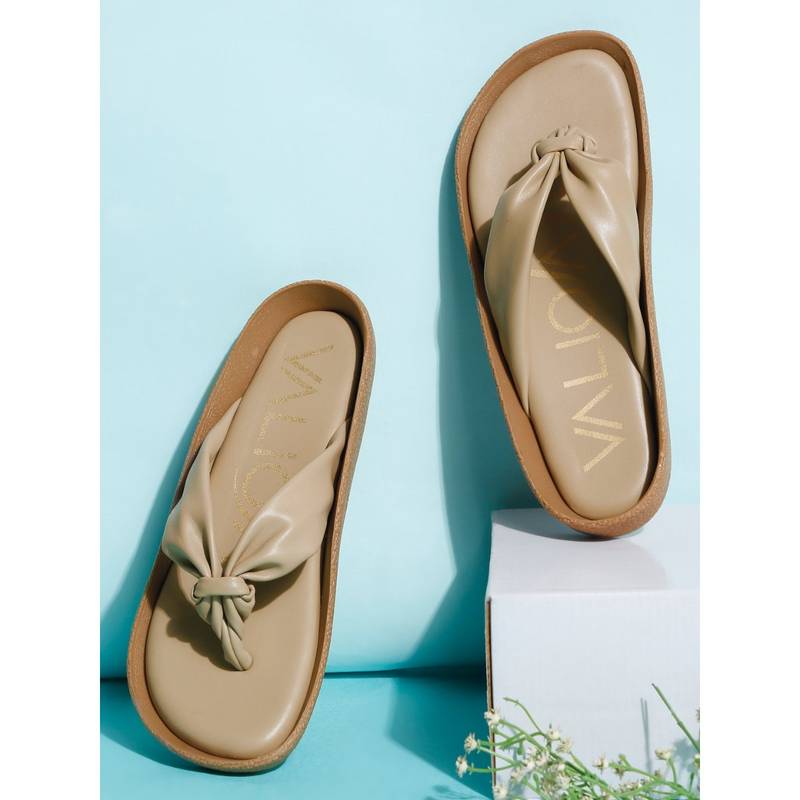 VALIOSAA Beige Color Casual Sandals (EURO 37)