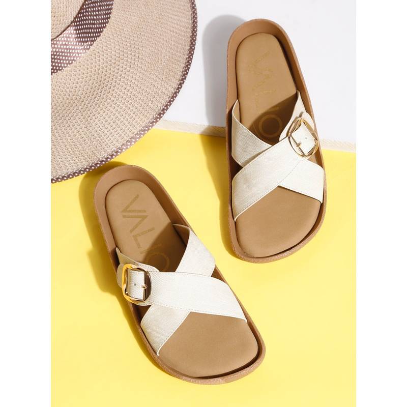 VALIOSAA Cream Color Casual Sandals (EURO 41)