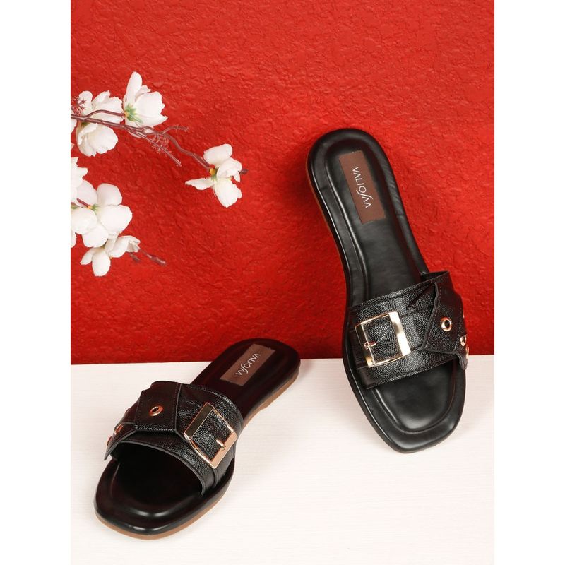 VALIOSAA Black Color Casual Flats (EURO 37)