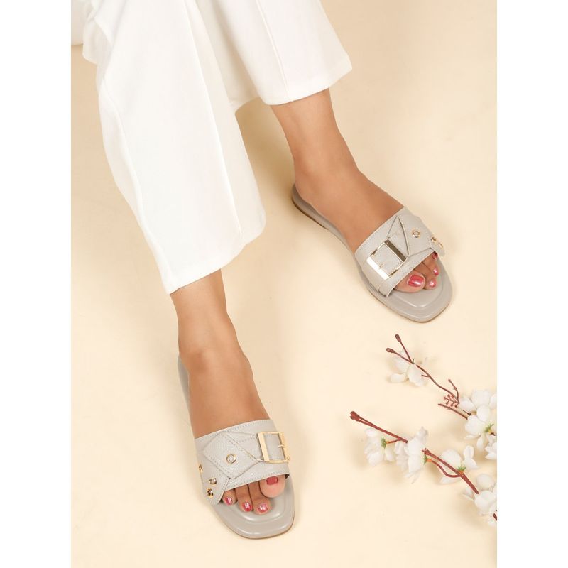 VALIOSAA Grey Color Casual Flats (EURO 37)