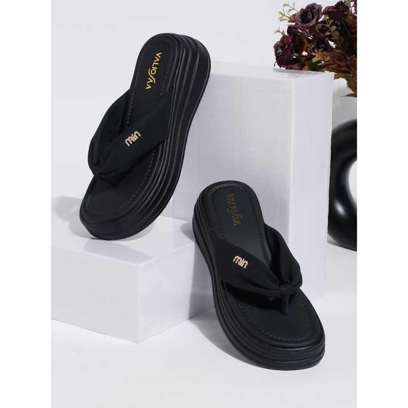 VALIOSAA Black Color Casual Sandal Heels (EURO 36)