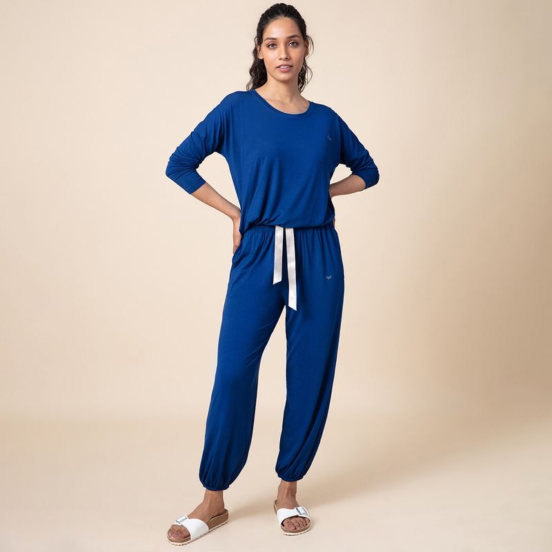 Nykd By Nykaa Sumptuously Soft Modal Lounge Pajama Set of 2 NYS016-Estate Blue (M)