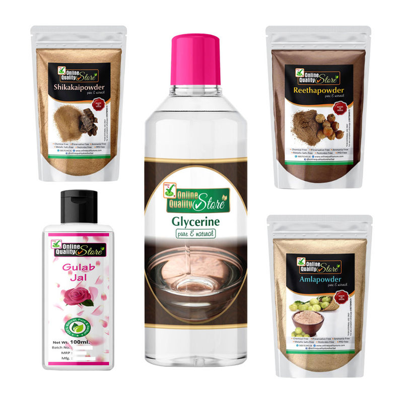 Buy Online Quality Store Reetha + Shikakai + Amla Powders + Glycerin