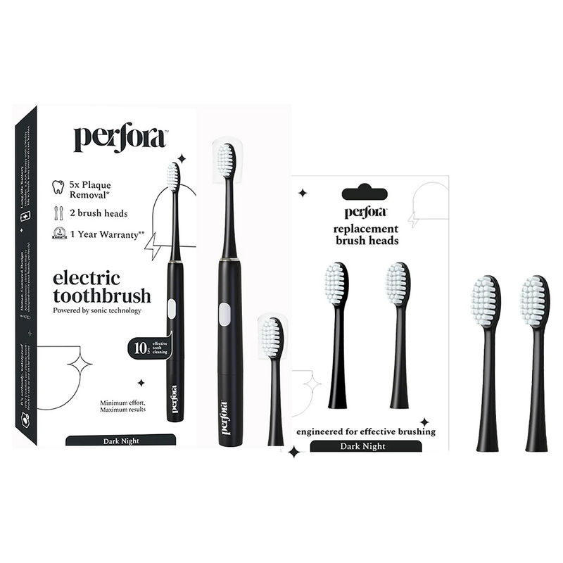 Buy Perfora Electric Toothbrush Dark Night Brush Heads Combo Online buy-perfora-electric-toothbrush-dark-night-brush-heads-combo-online