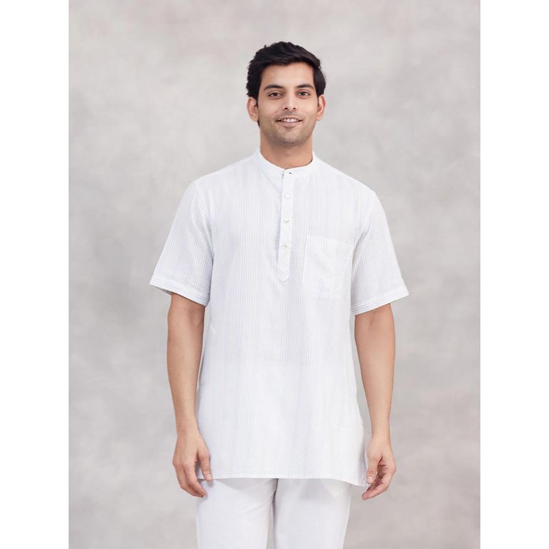 Fabindia Off White Cotton Short Kurta (S)