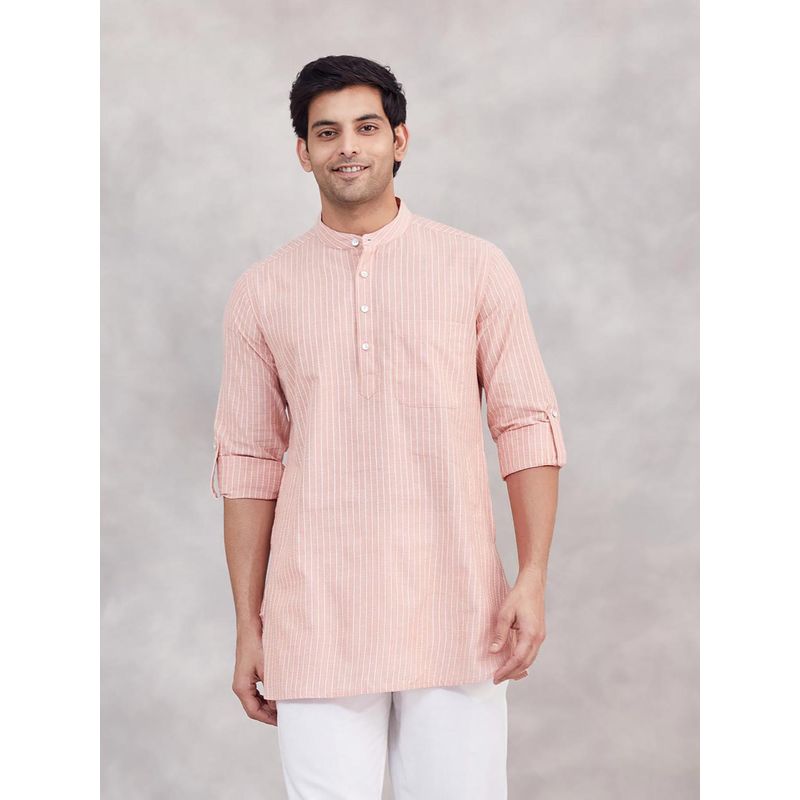Fabindia Peach Cotton Short Kurta (XS)