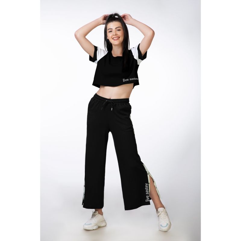 Aastey Am-to-Pm Wide Leg Trackpant Midnight Black (S)