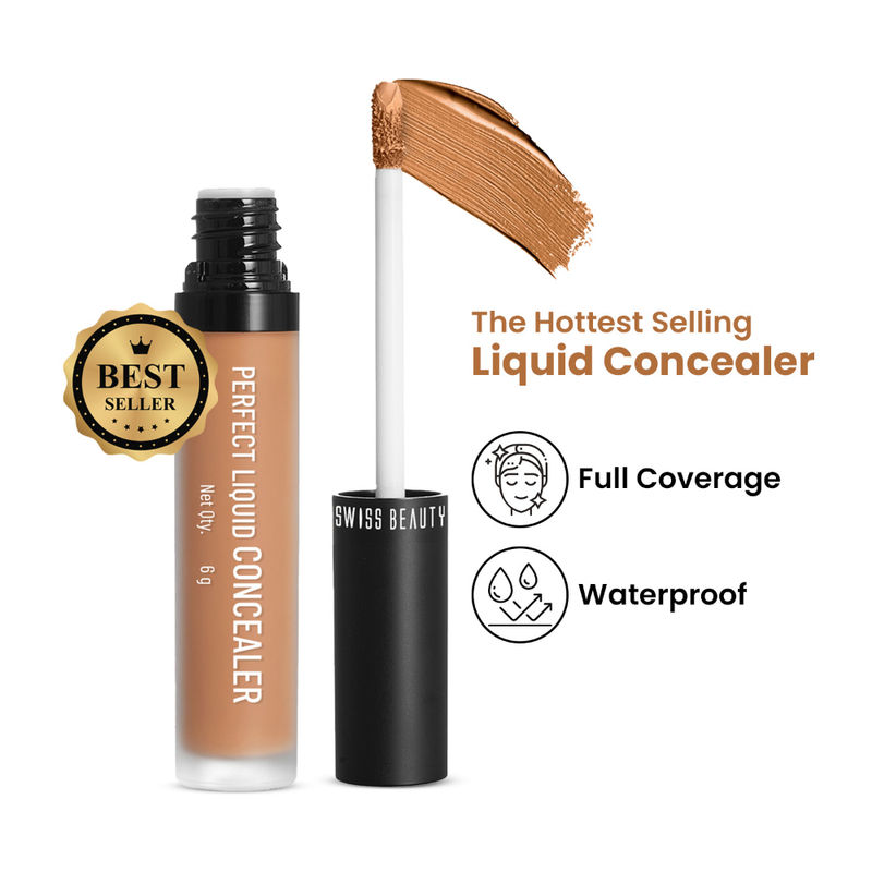 Swiss beauty Full Coverage Liquid Concealer With Jojoba Oil - 01 Warm Sand