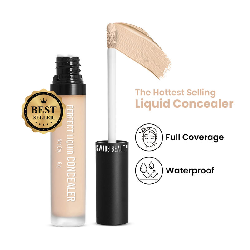 Swiss beauty Full Coverage Liquid Concealer With Jojoba Oil - 02 Sand Sable