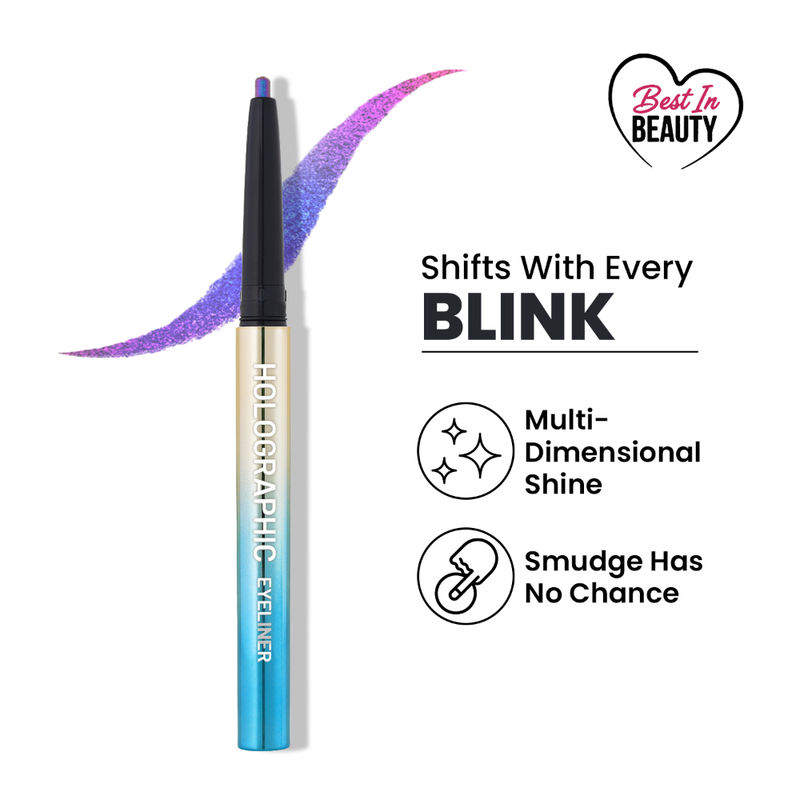 Swiss Beauty Holographic Eyeliner , Multi Chrome Effect , Water -Proof ,Smudge Proof - 1 Milky Way