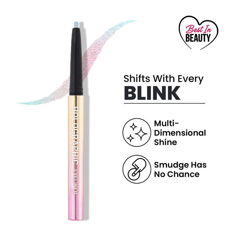 Swiss Beauty Holographic Eyeliner , Multi Chrome Effect , Water -Proof ,Smudge Proof - 4 Nebula
