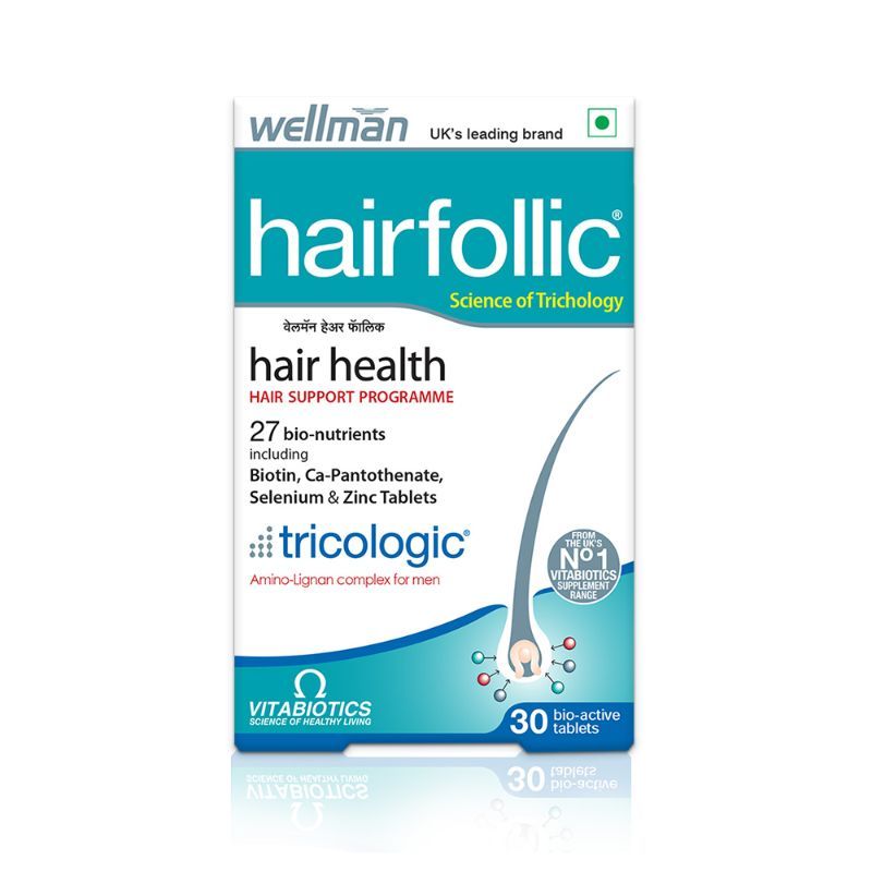 Wellman Hairfollic UK's No.1 Hair Supplement for Men ( Tricologic Formula, 30 Vitamins