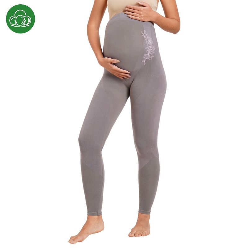 Super soft Bamboo Fibre Antimicrobial Seamless maternity  legging-ISML002-Anthracite