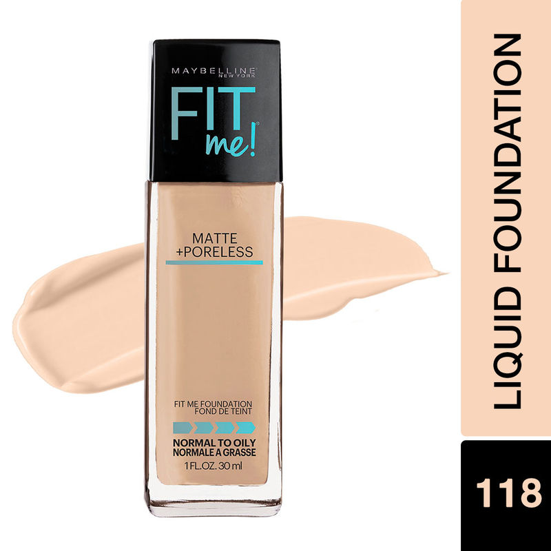 Maybelline New York Fit Me Matte Poreless Liquid Foundation 118 Light Beige At Nykaa Com
