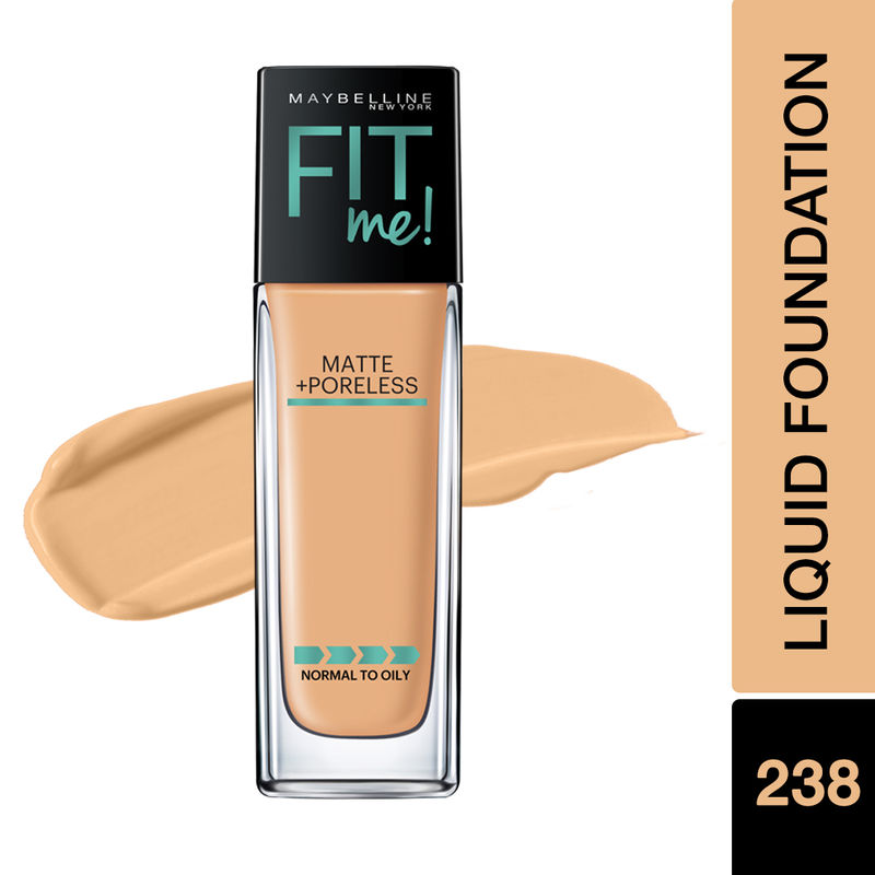 Maybelline New York Fit Me Matte+Poreless Liquid Foundation With Pump - 238 Rich Tan