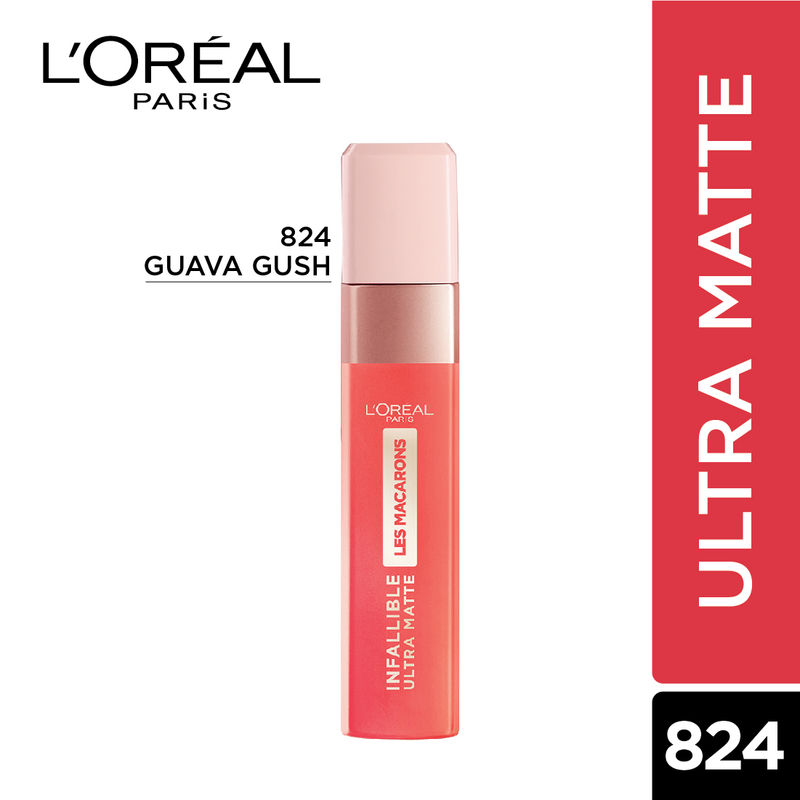 L'Oreal Paris Infallible Ultra Matte Liquid Les Macarons Lipstick - 824 Guava Gush
